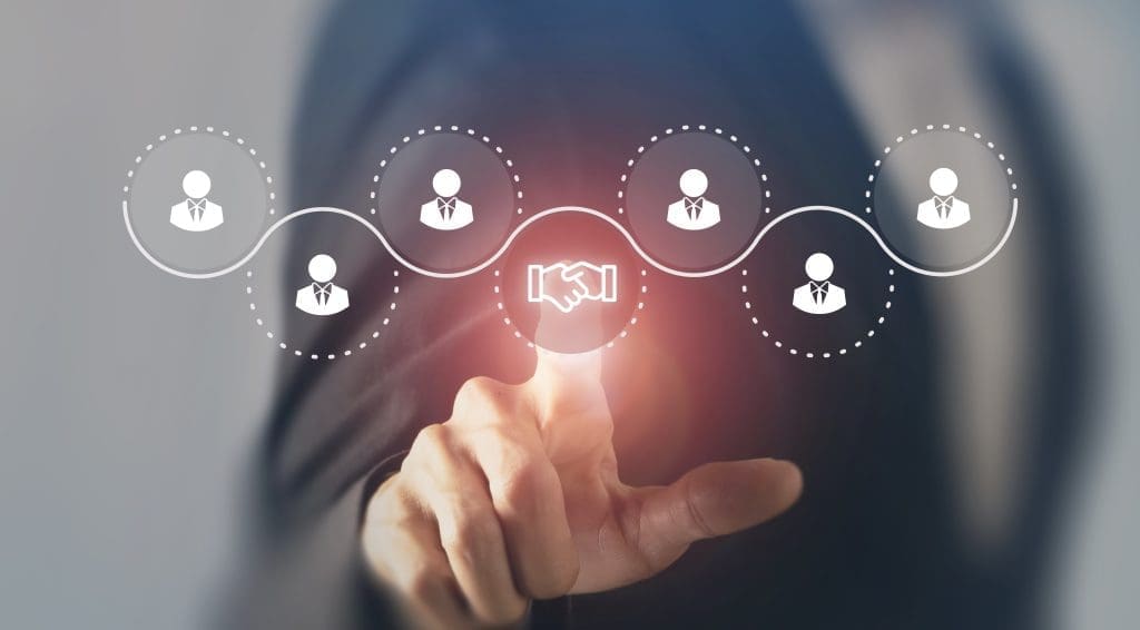 Business ecosystems and partnerships concept. Business collaboration strategies. The value of network and solution of creating new opportunities. Task relations, collaboration, team building.