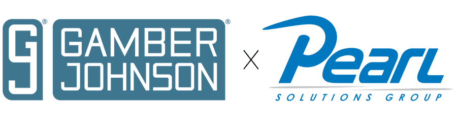 Logos for Gamber Johnson and Pearl Solutions Group