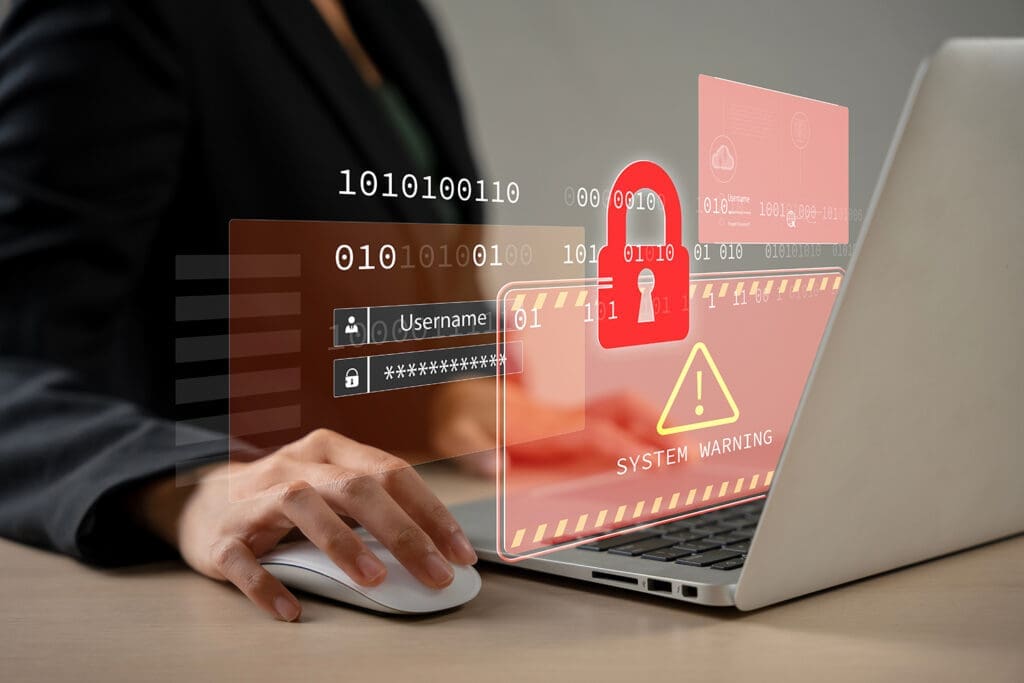 a system hacked alert after cyber attack on a computer network